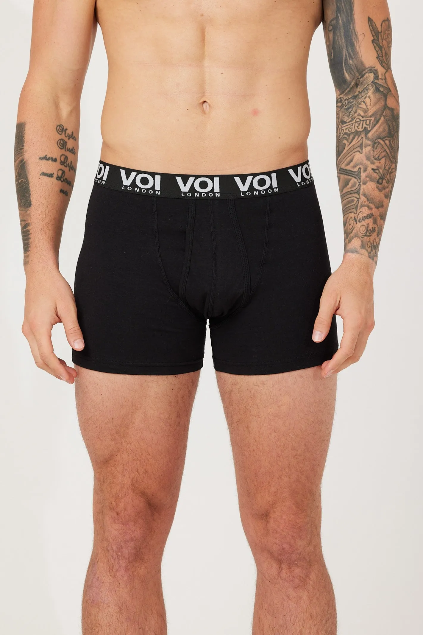 2 x Hertford 3 Pack Boxers - Black / White