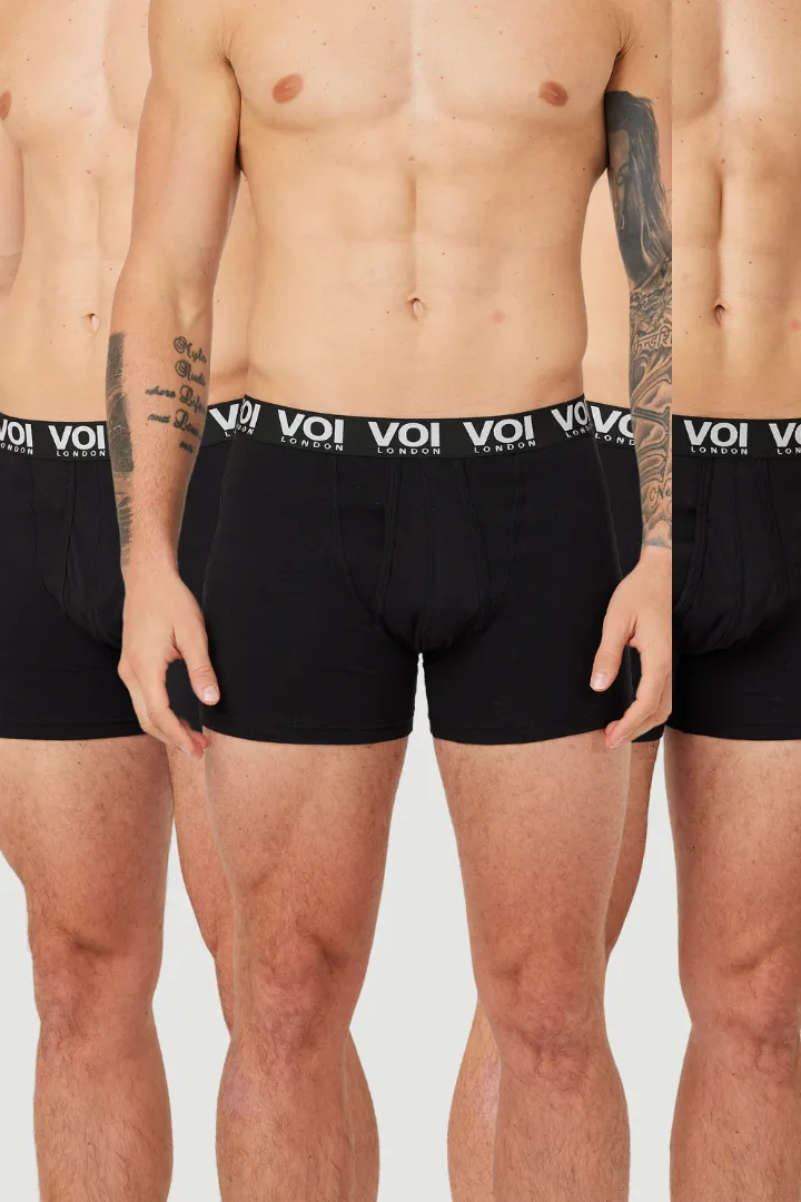2 x Hertford 3 Pack Boxers - Black / White