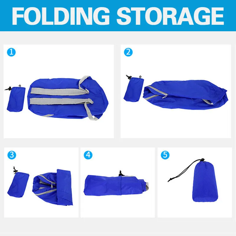 20L Blue Waterproof Lightweight Backpack | Portable Foldable | Travel Outdoor