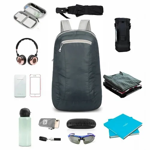20L Grey Waterproof Lightweight Backpack | Portable Foldable | Travel Outdoor