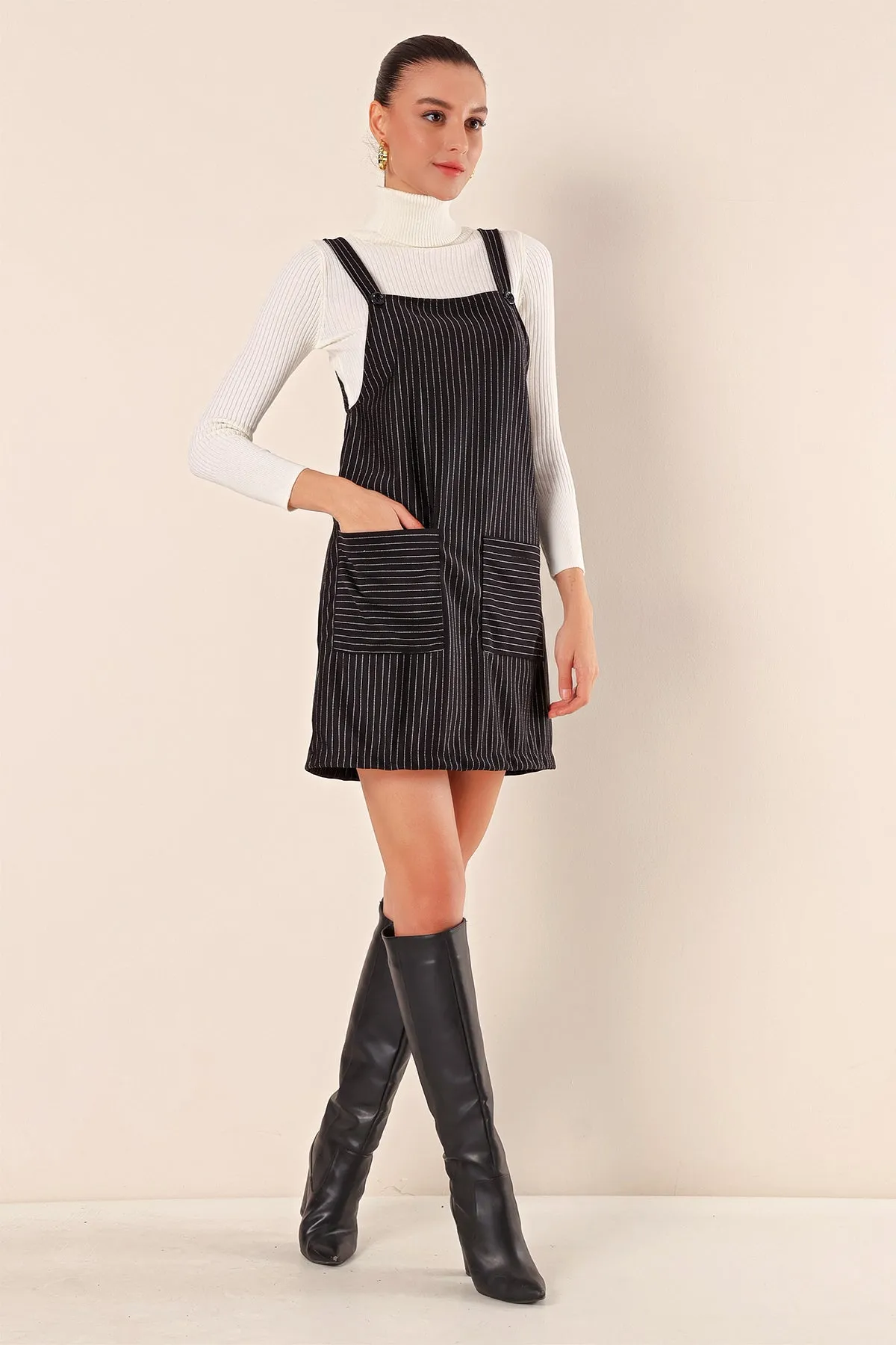 2440 mini salopet elbise