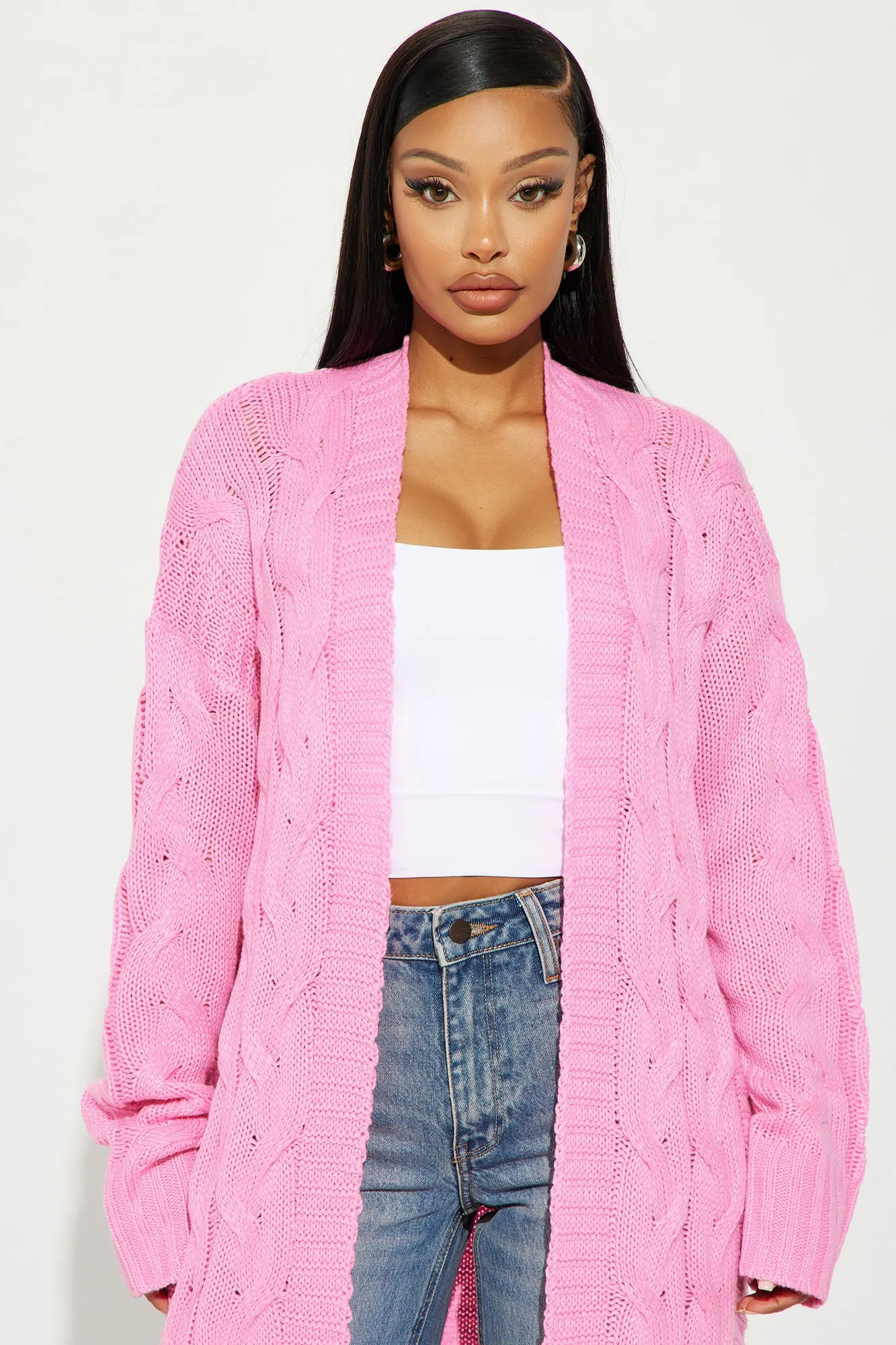 Aneria Long Cardigan - Pink