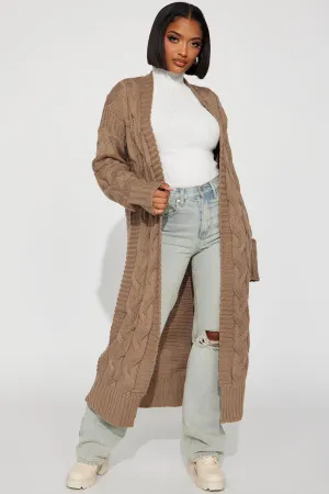 Aneria Long Cardigan - Taupe