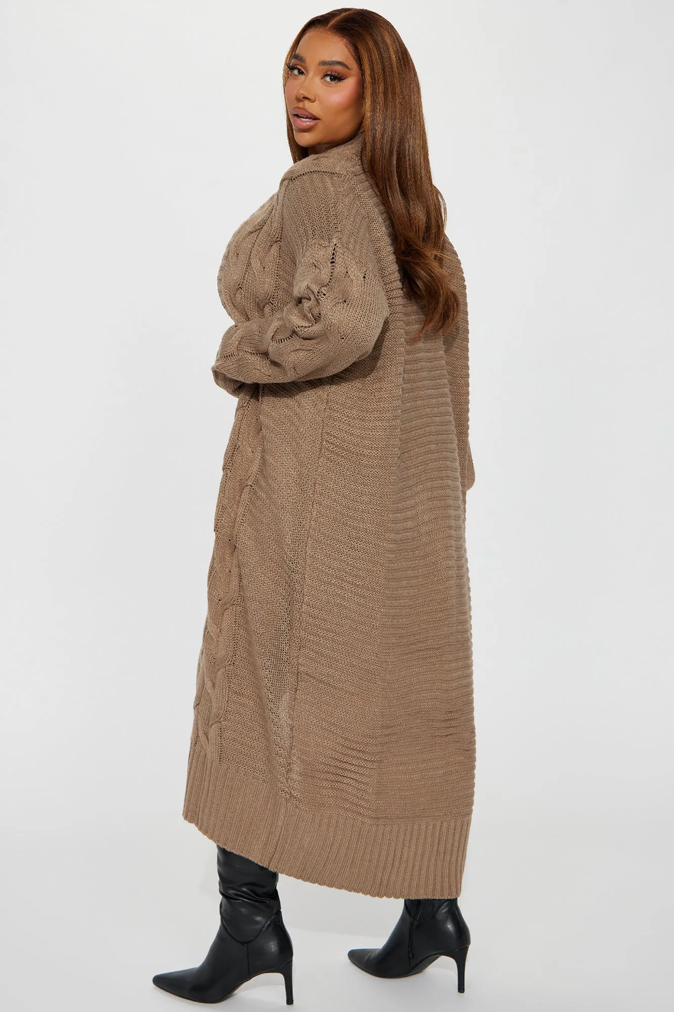 Aneria Long Cardigan - Taupe