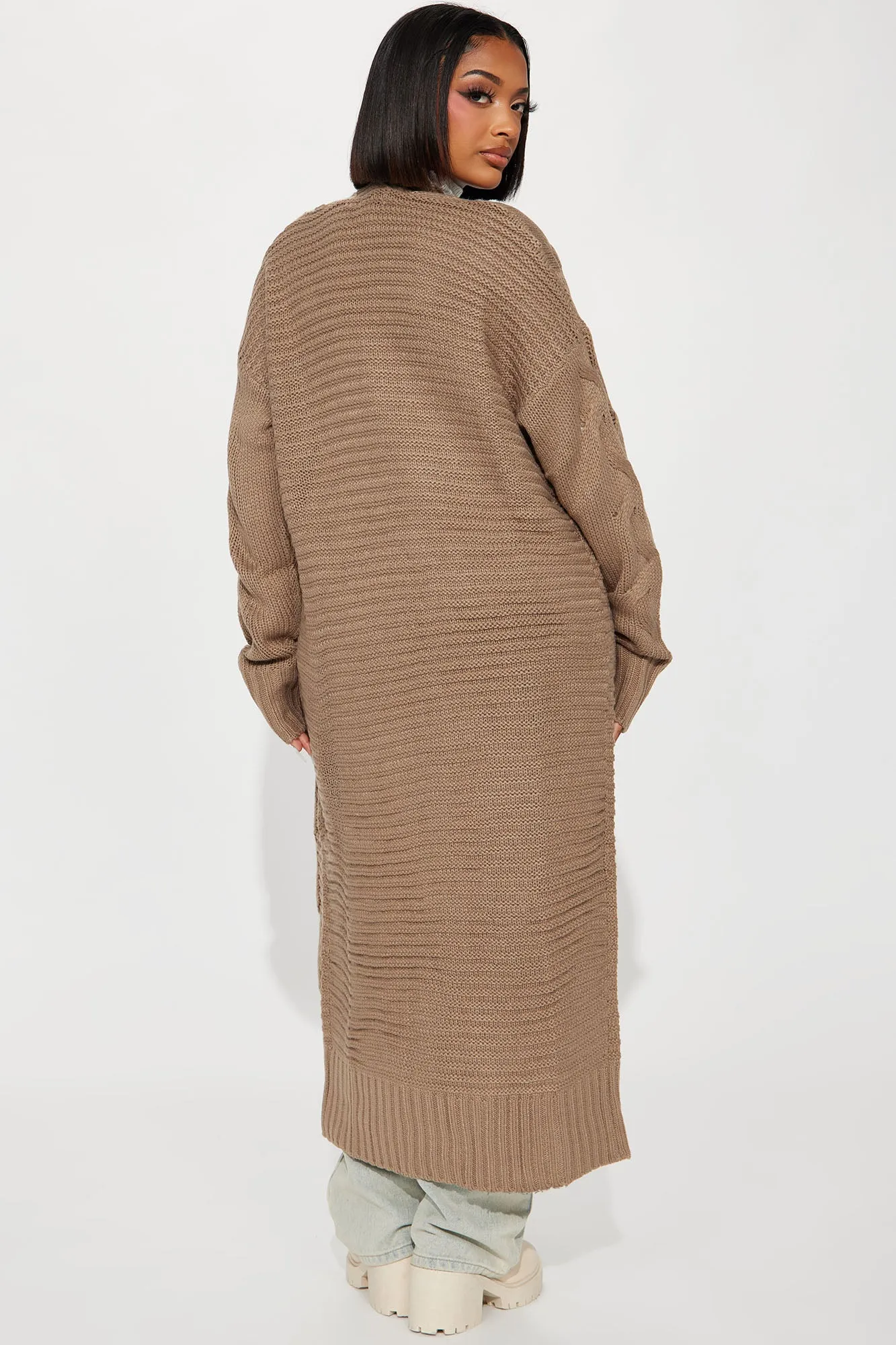 Aneria Long Cardigan - Taupe