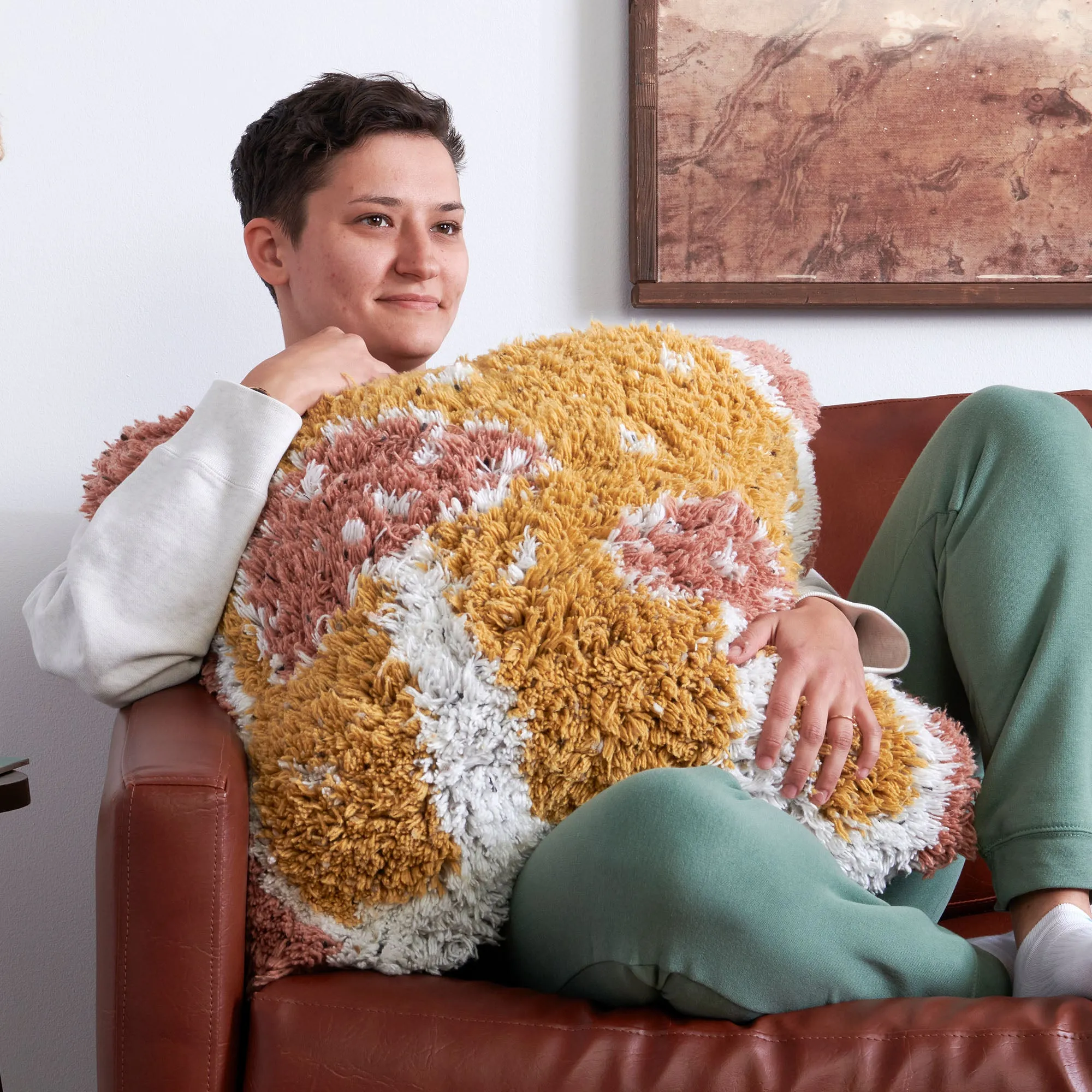 Bernat Craft Mushroom Latch Pillow