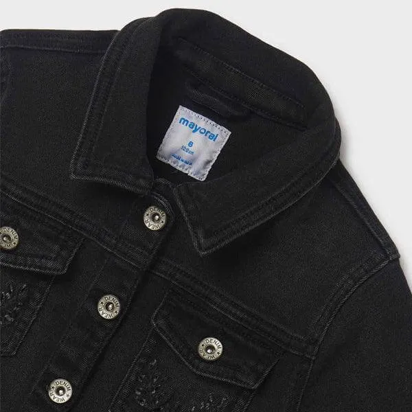 BLACK DENIM JACKET FOR GIRLS.