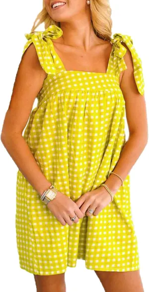 Boho Floral Tie Shoulder Mini Babydoll Dress Summer Cute Backless Beach Short Dresses Flowy Y2k Loose Fit Sundresses
