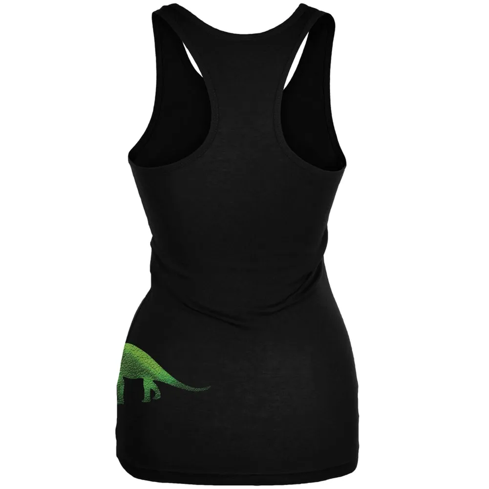 Brachiosaurus Dinosaur Distressed Black Juniors Soft Tank Top