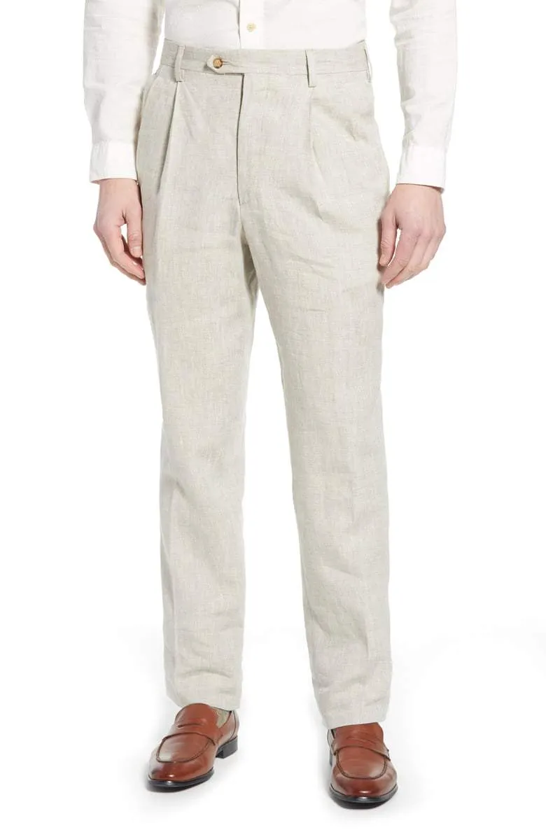Classic Linen Pant<br>Pleated<br>Regular Rise
