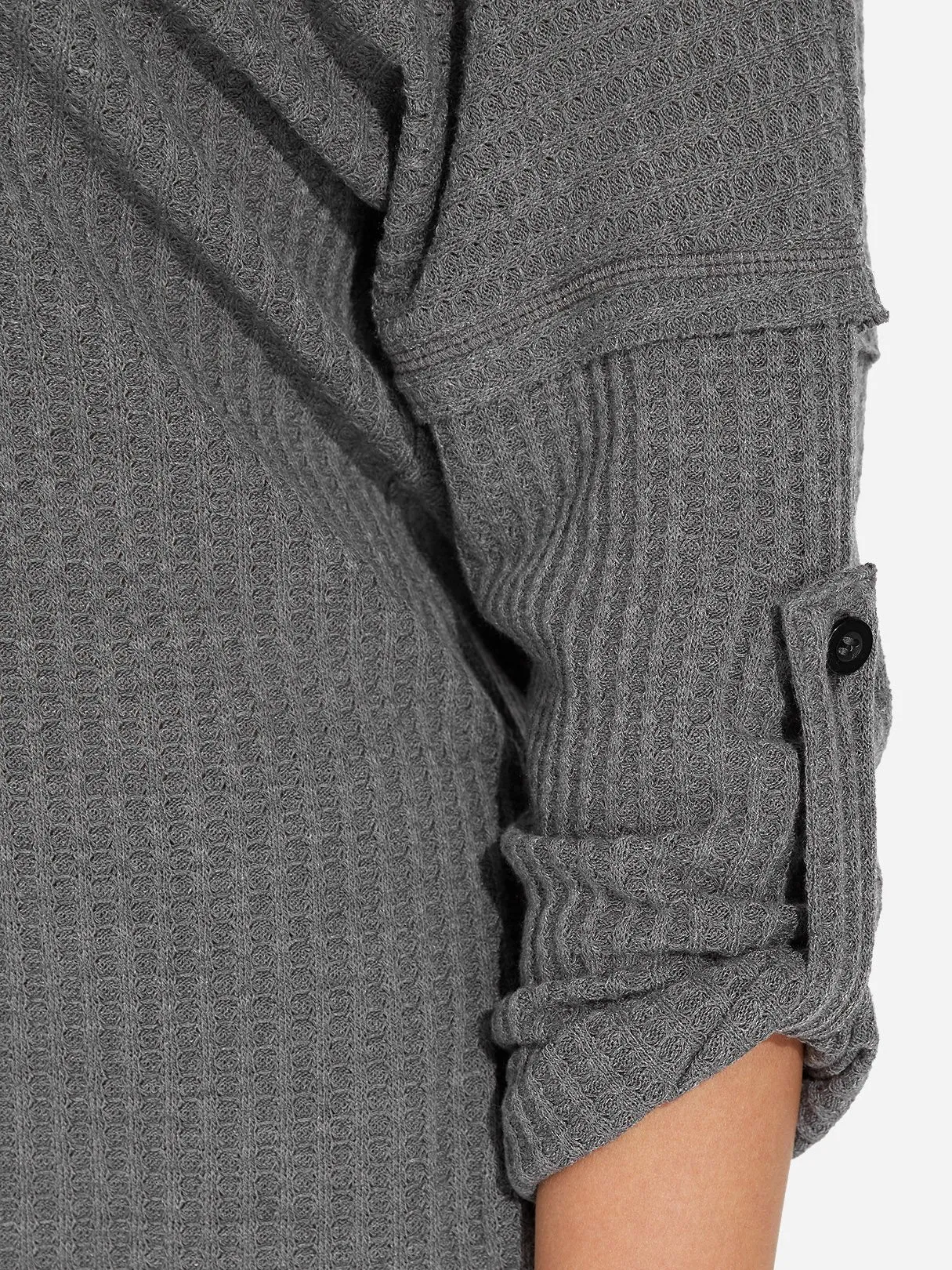 Custom Cold Shoulder Long Sleeve Grey Top