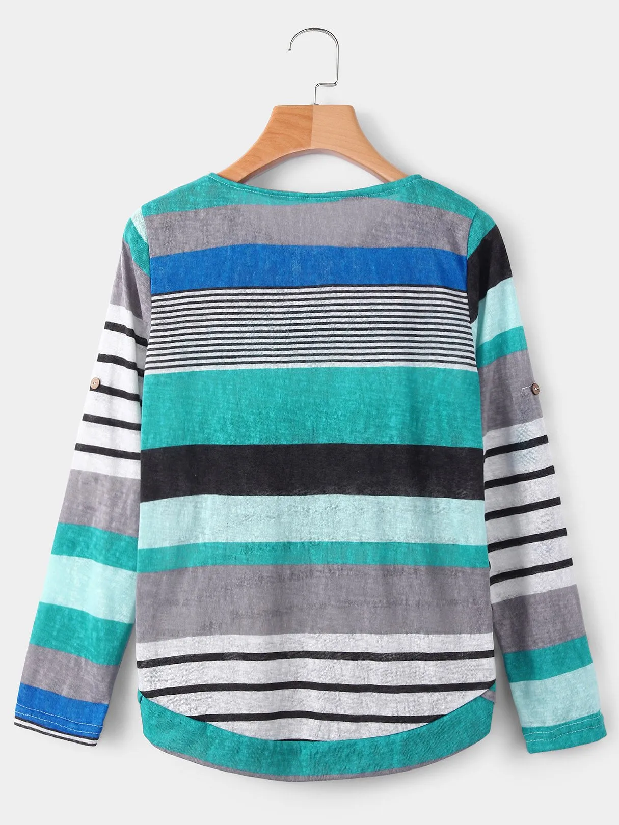 Custom Round Neck Pullover Stripe Long Sleeve T-Shirts