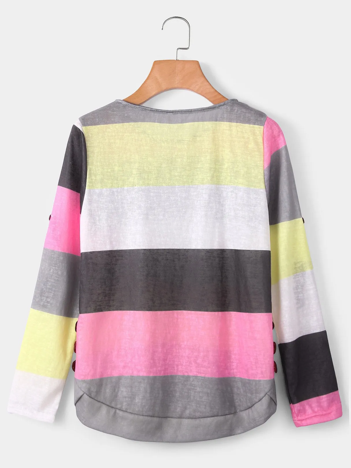 Custom Round Neck Pullover Stripe Long Sleeve T-Shirts