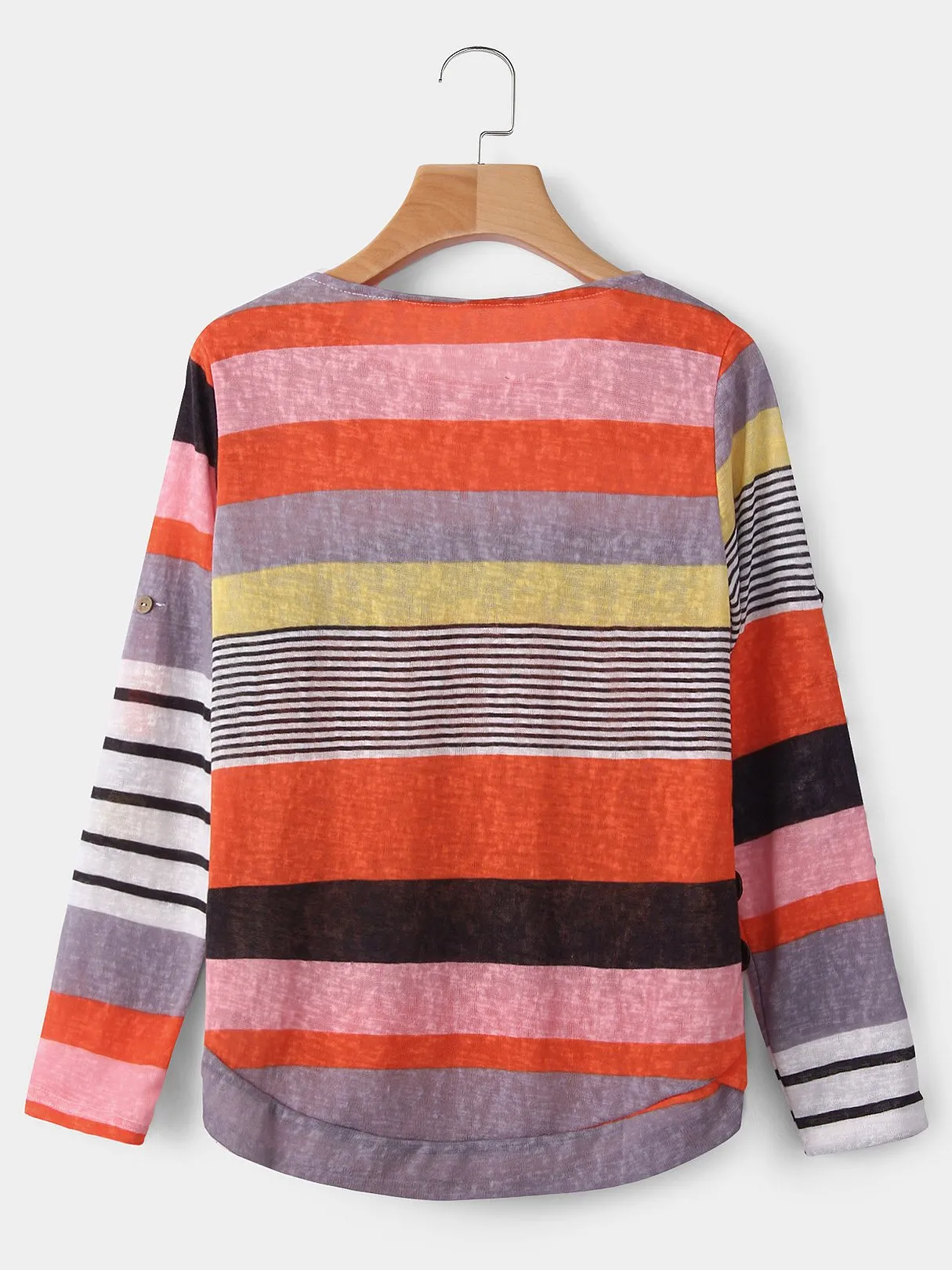 Custom Round Neck Pullover Stripe Long Sleeve T-Shirts