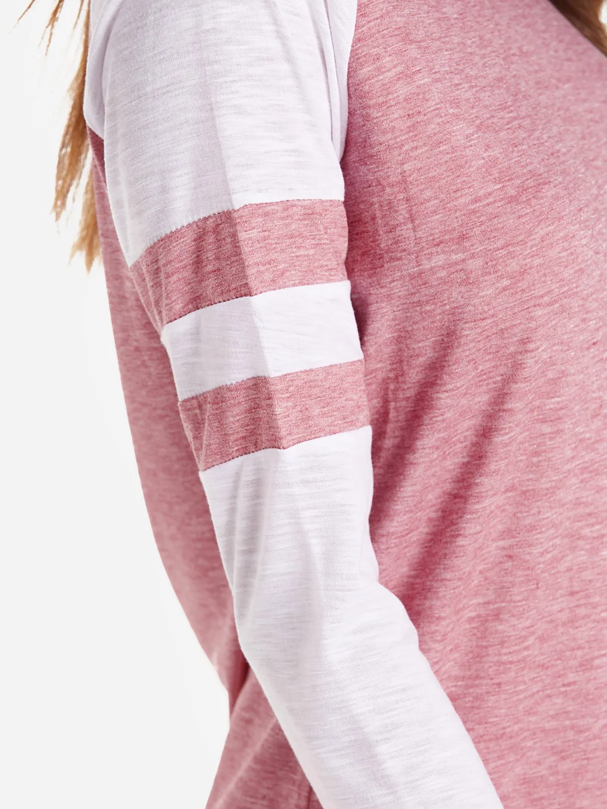 Custom Round Neck Stripe Long Sleeve Red T-Shirts