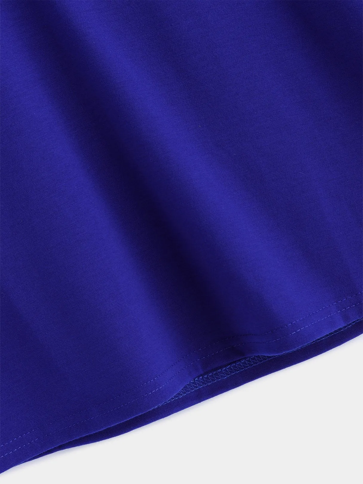 Custom V-Neck Plain Lace Long Sleeve Blue T-Shirts