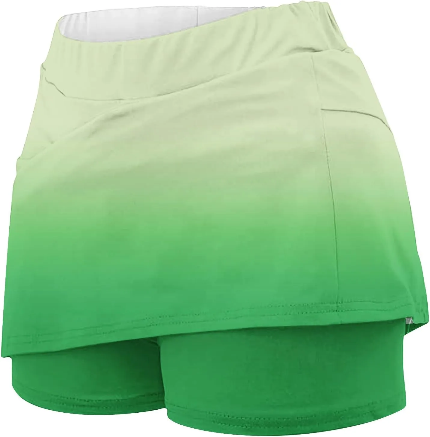 DDAPJ pyju Skorts for Women Dressy Casual Gradient Color High Waisted Tennis Skirt with Shorts Underneath Summer Clothes