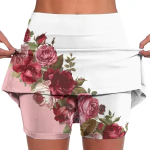 DDAPJ pyju Womens Summer Tennis Skirts with Shorts 2025 Fashion Floral Print High Waist Athletic Skort Beach Vacation Outfits