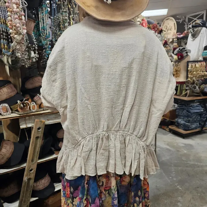 Distressed Wheat Linen Shirt