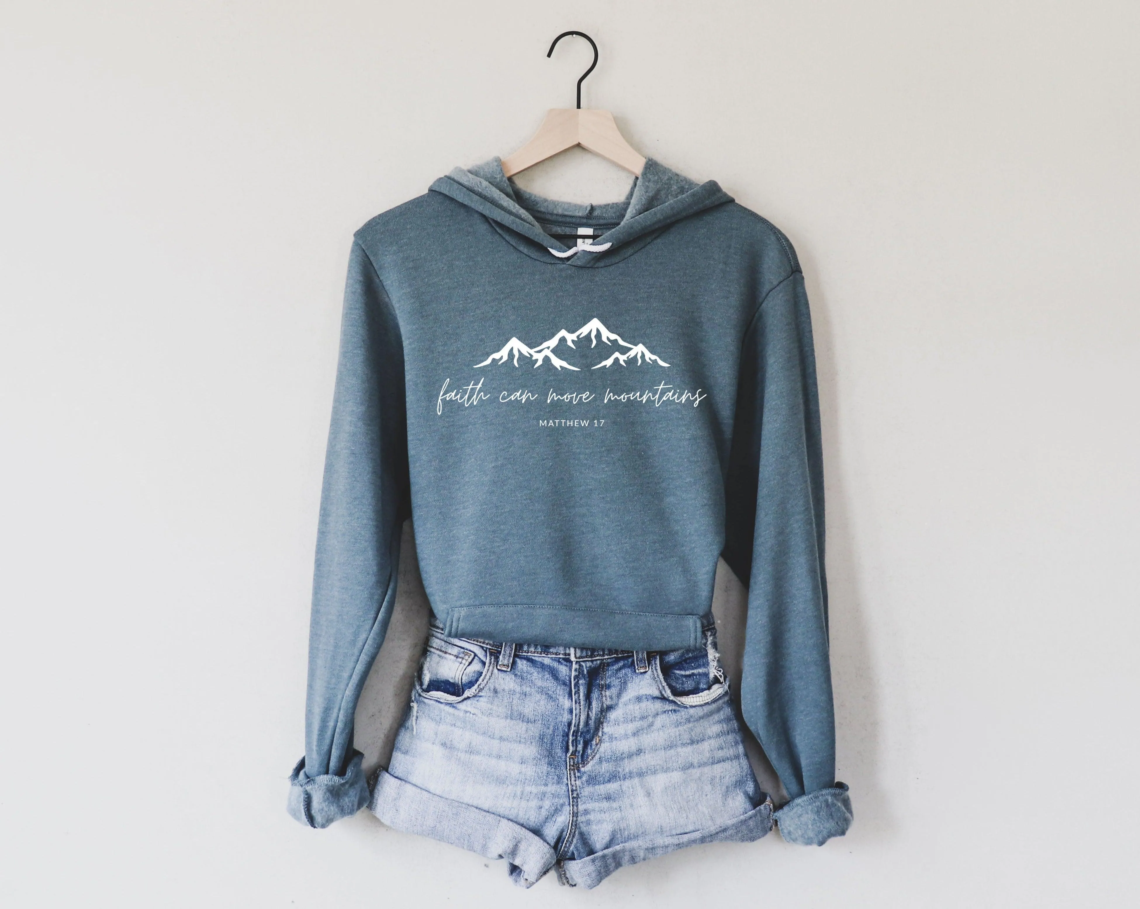 Faith can move mountains Bible verse Christian Sponge Fleece Hoodie sweatshirt