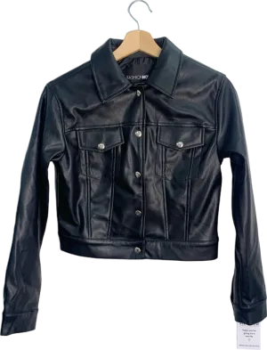 Fashion Nova Black Faux Leather Jacket XS