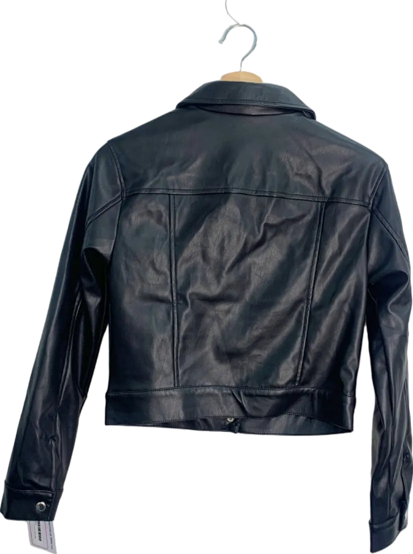Fashion Nova Black Faux Leather Jacket XS