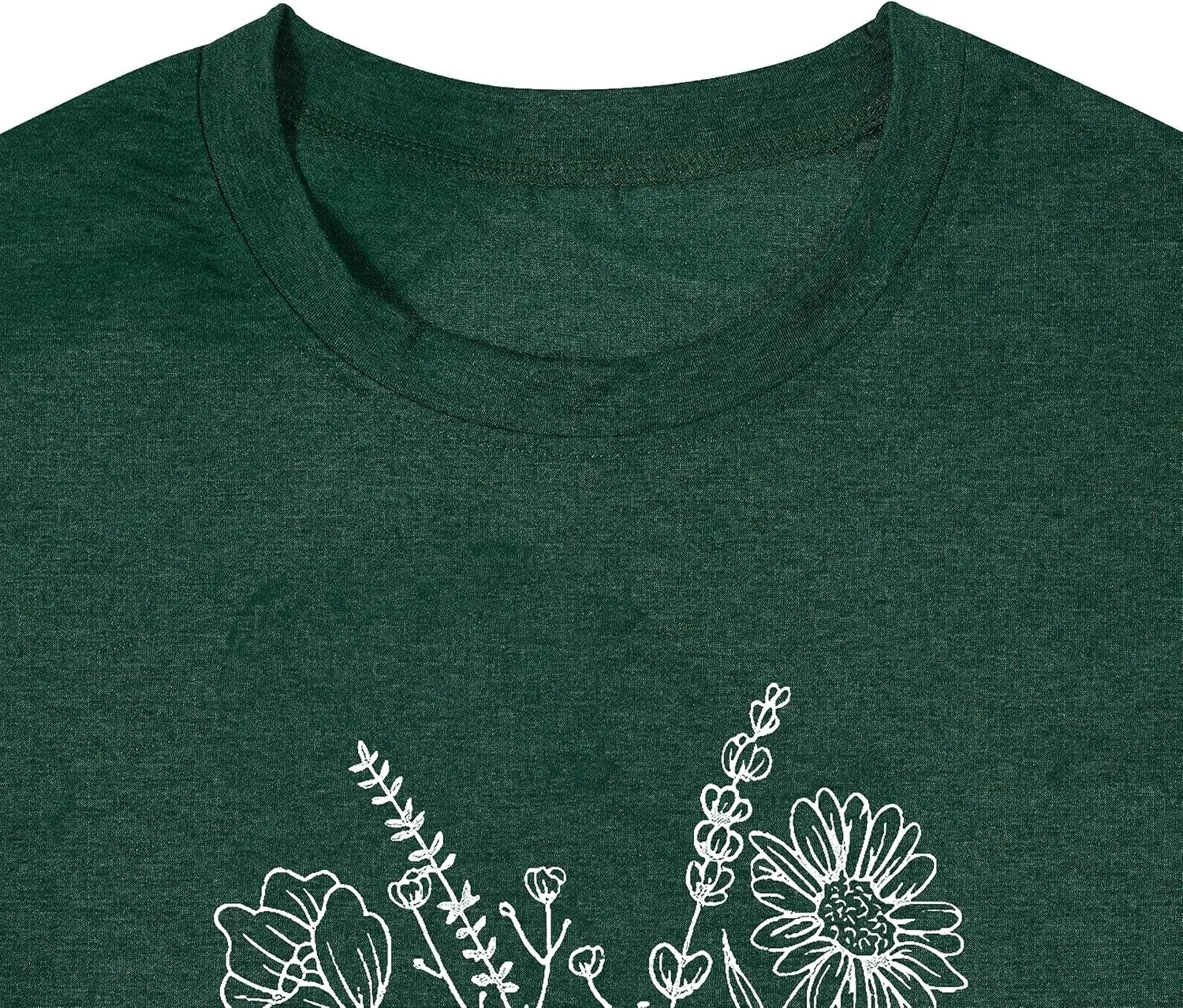 Floral Shirts for Women Boho Wildflower Graphic Workout T Shirts Summer Short Sleeve Nature Tee Tops
