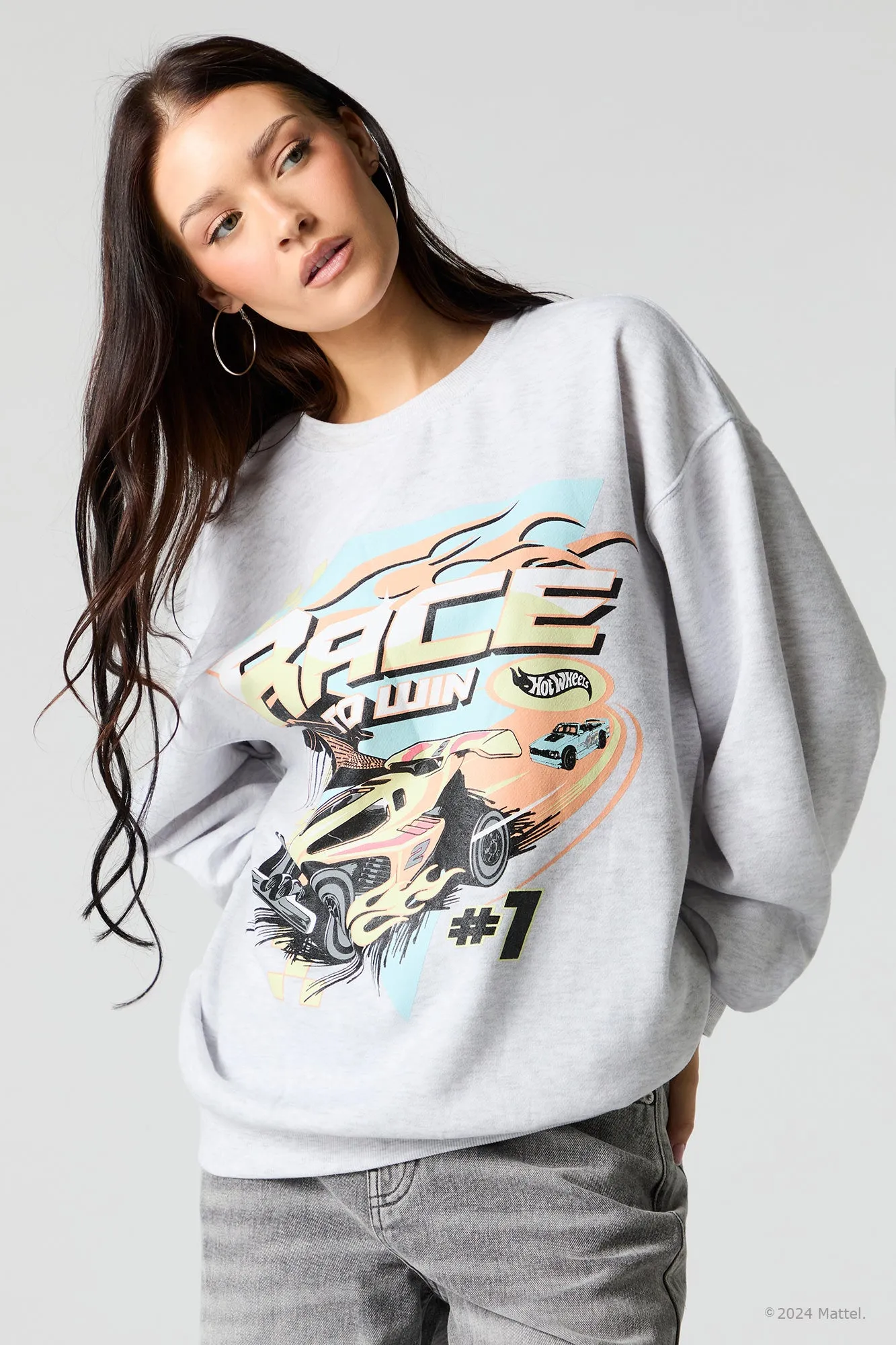 Hot Wheels™ Graphic Oversized Fleece Sweatshirt