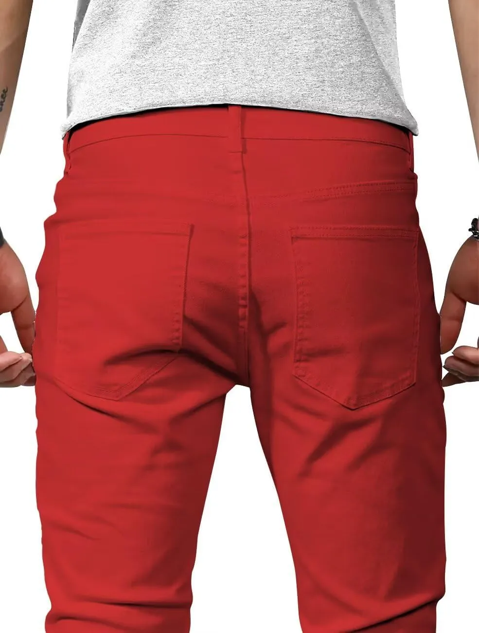 HUNGSON Mens Slim Fit Jeans Skinny Stretch Denim Pants for Men Straight Fit
