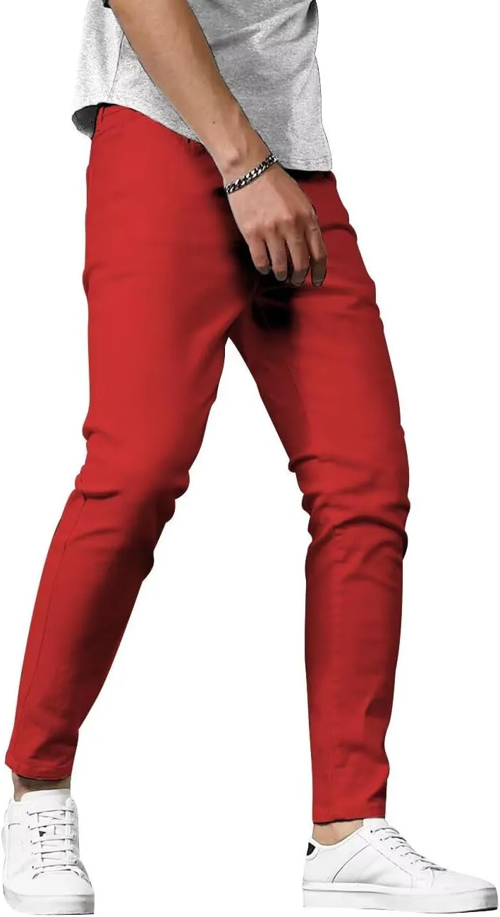 HUNGSON Mens Slim Fit Jeans Skinny Stretch Denim Pants for Men Straight Fit