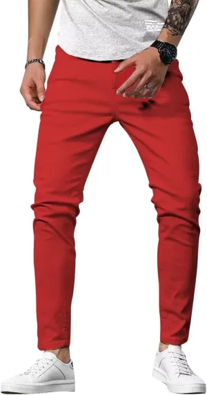 HUNGSON Mens Slim Fit Jeans Skinny Stretch Denim Pants for Men Straight Fit