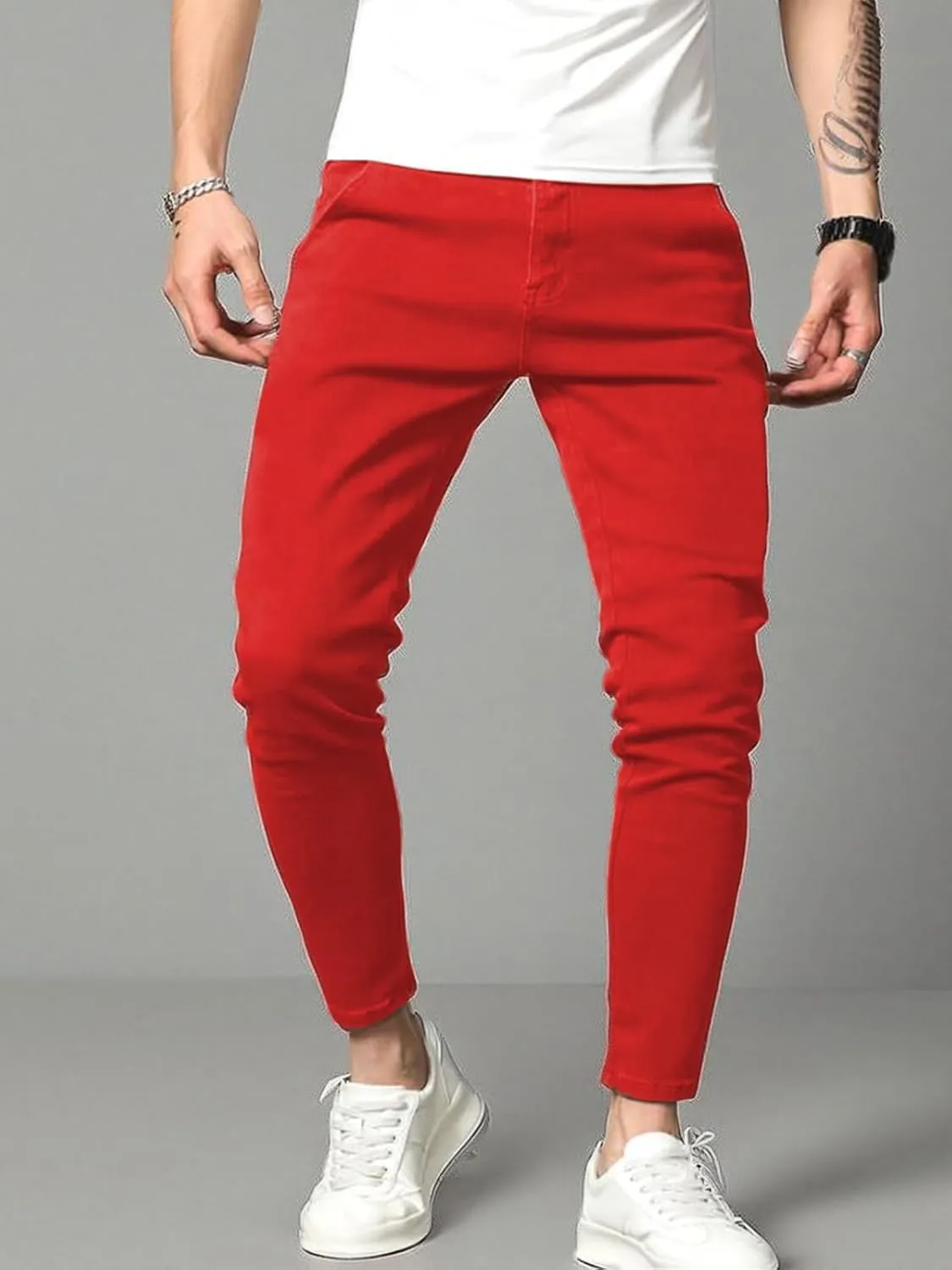 HUNGSON Mens Slim Fit Jeans Skinny Stretch Denim Pants for Men Straight Fit