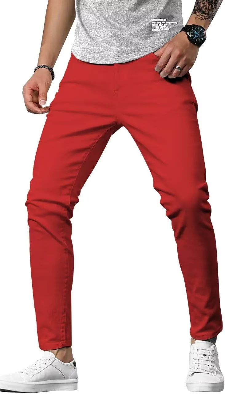 HUNGSON Mens Slim Fit Jeans Skinny Stretch Denim Pants for Men Straight Fit