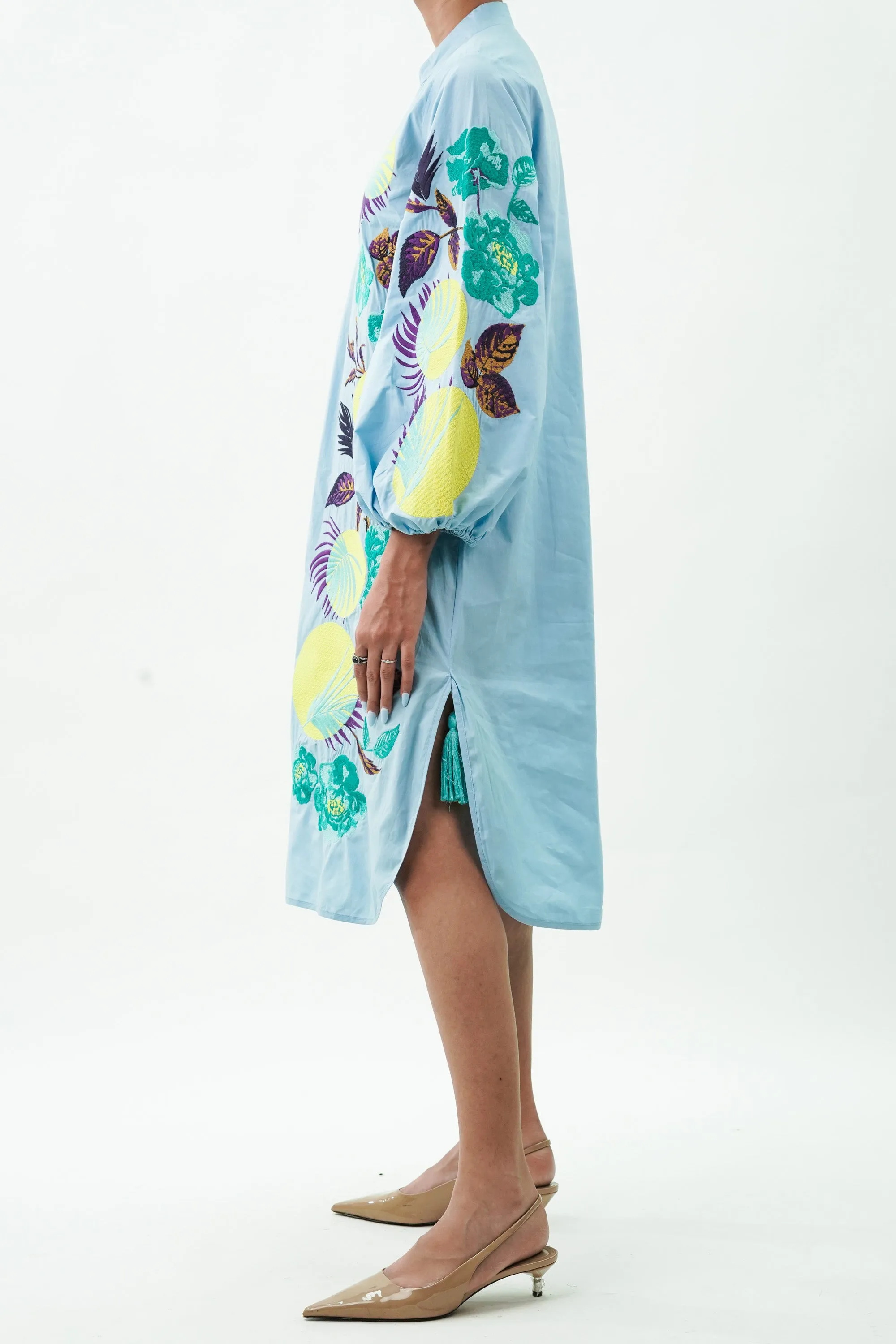 Intricate Blooming Print Cotton Dress
