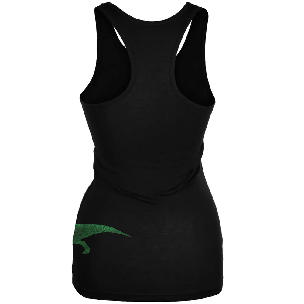 Jurassic - Tyrannosaurus Rex Dinosaur Distressed Black Juniors Soft Tank Top