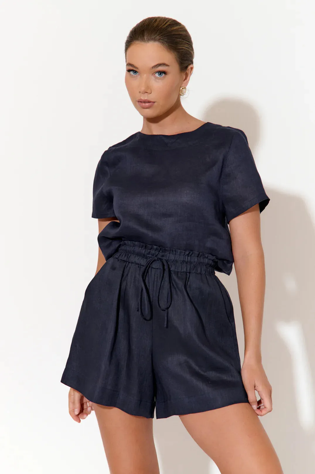 Kita Button Up Back Linen Shirt