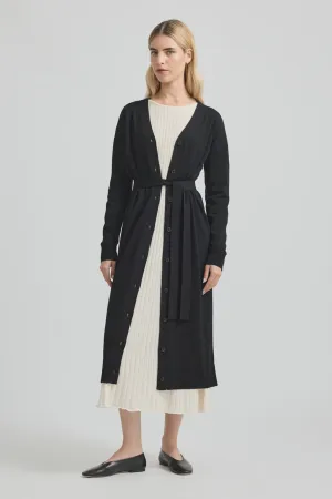 Long V Cardigan | Black