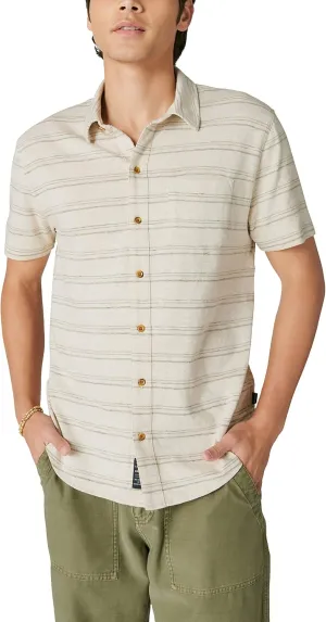 Lucky Brand Men's Short Sleeve Linen Button Up Shirt