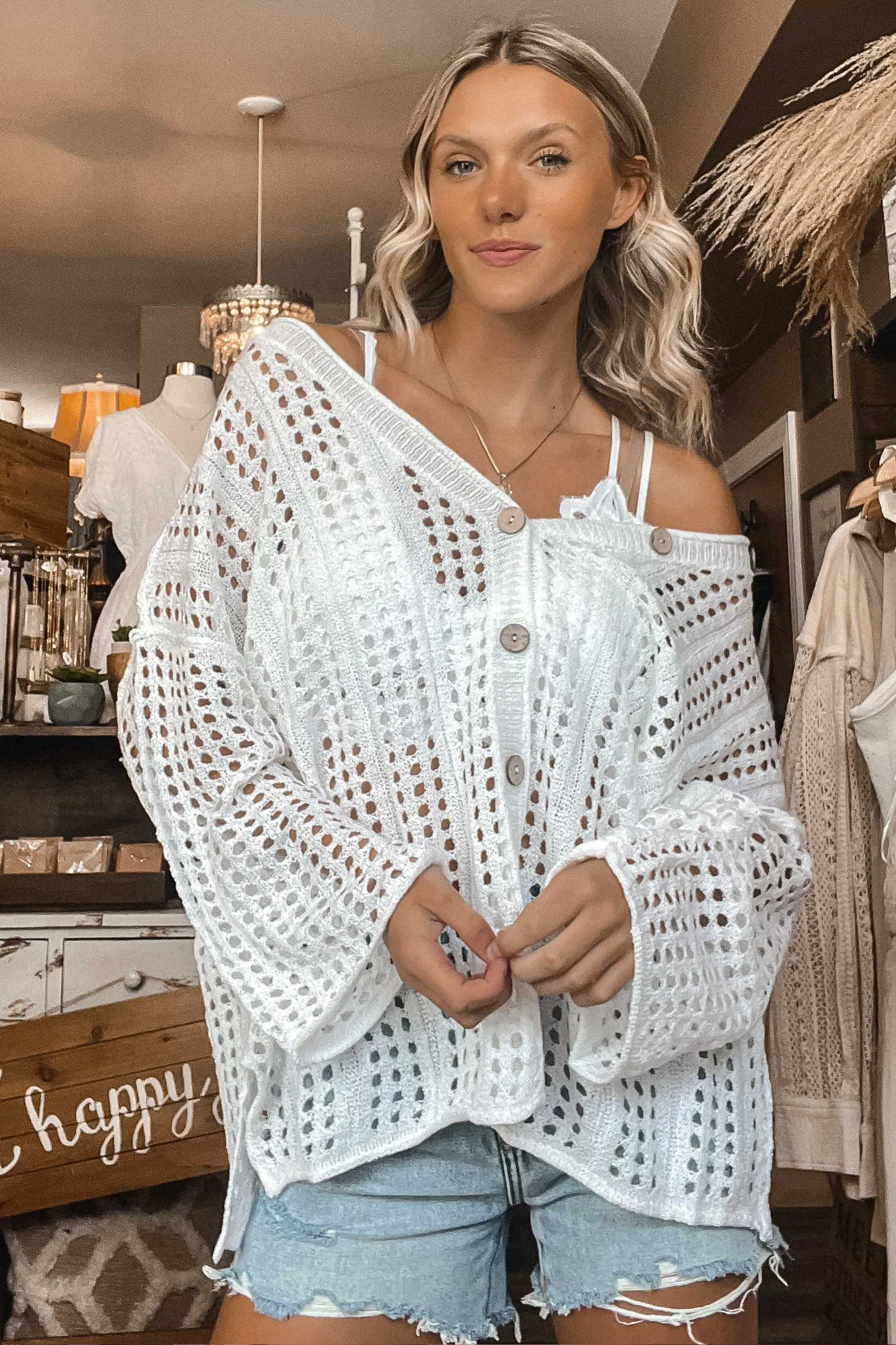 Maggie Open Knit Cardigan