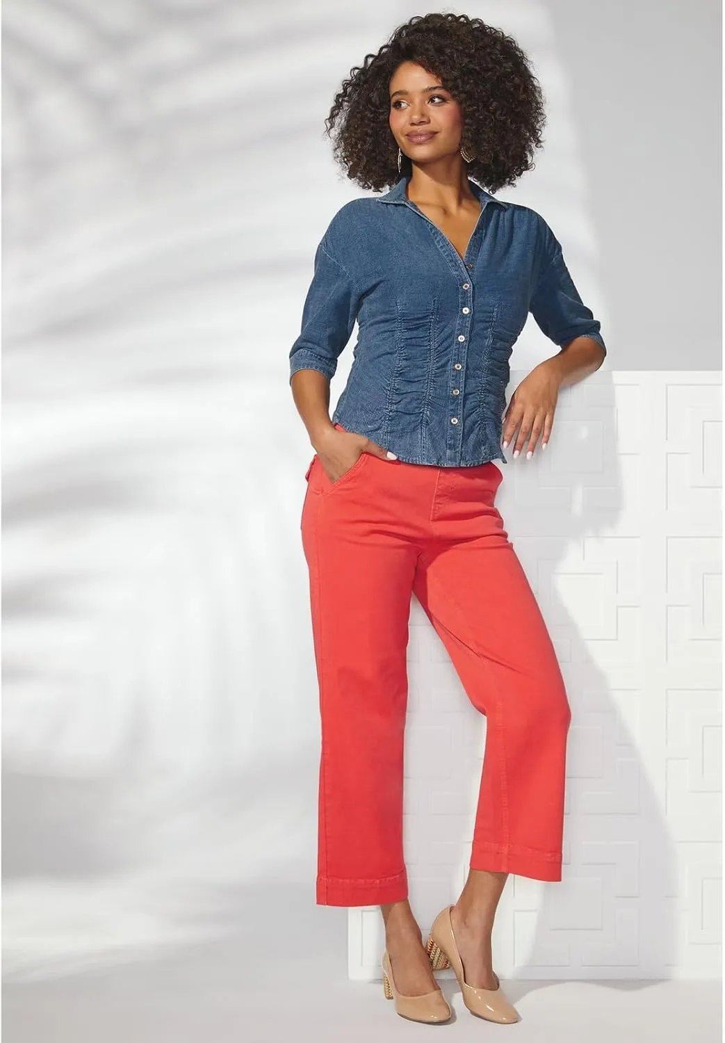 Masseys Cropped Wide-Leg Pant