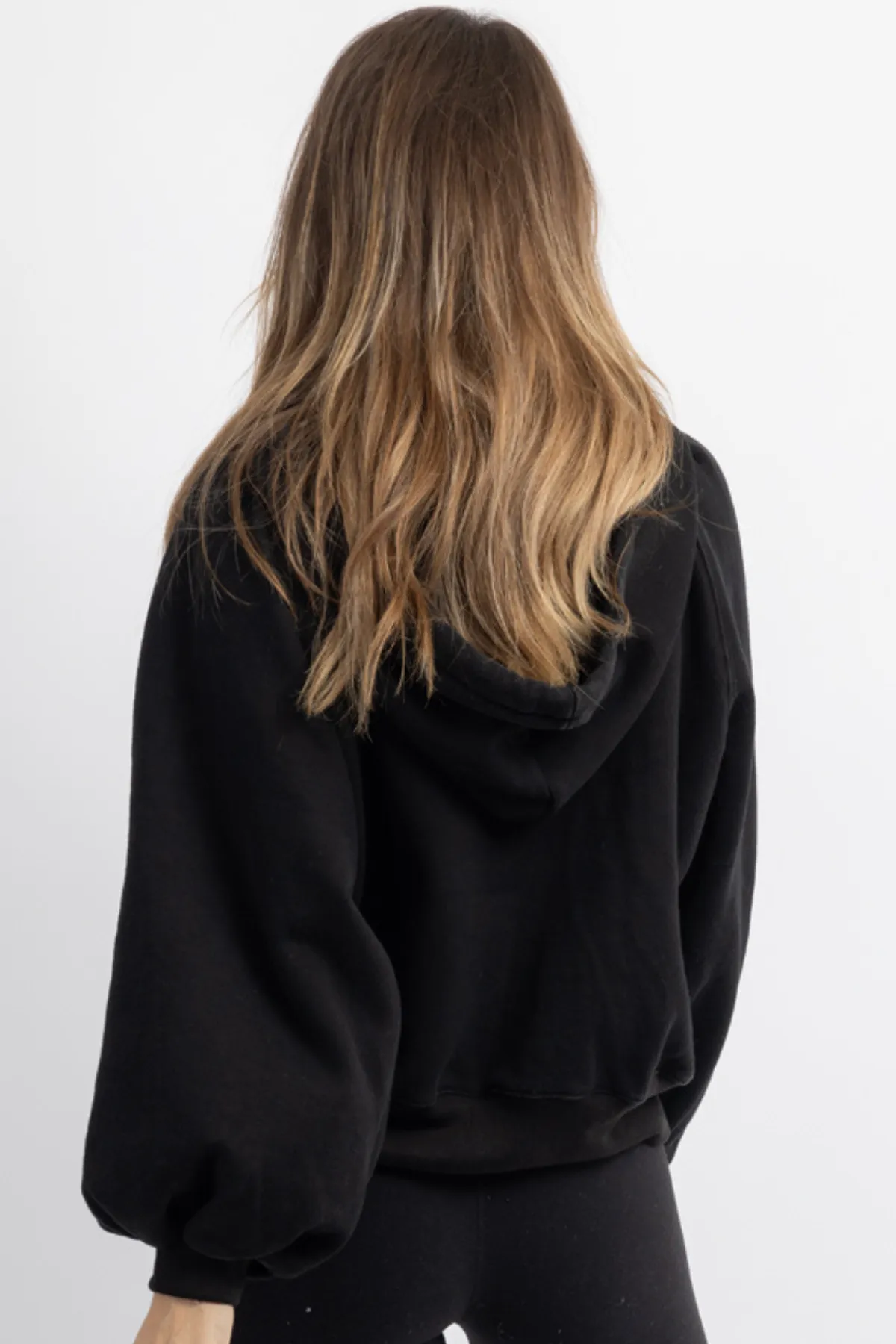 MAYA BLACK SNAP BUTTON HOODIE