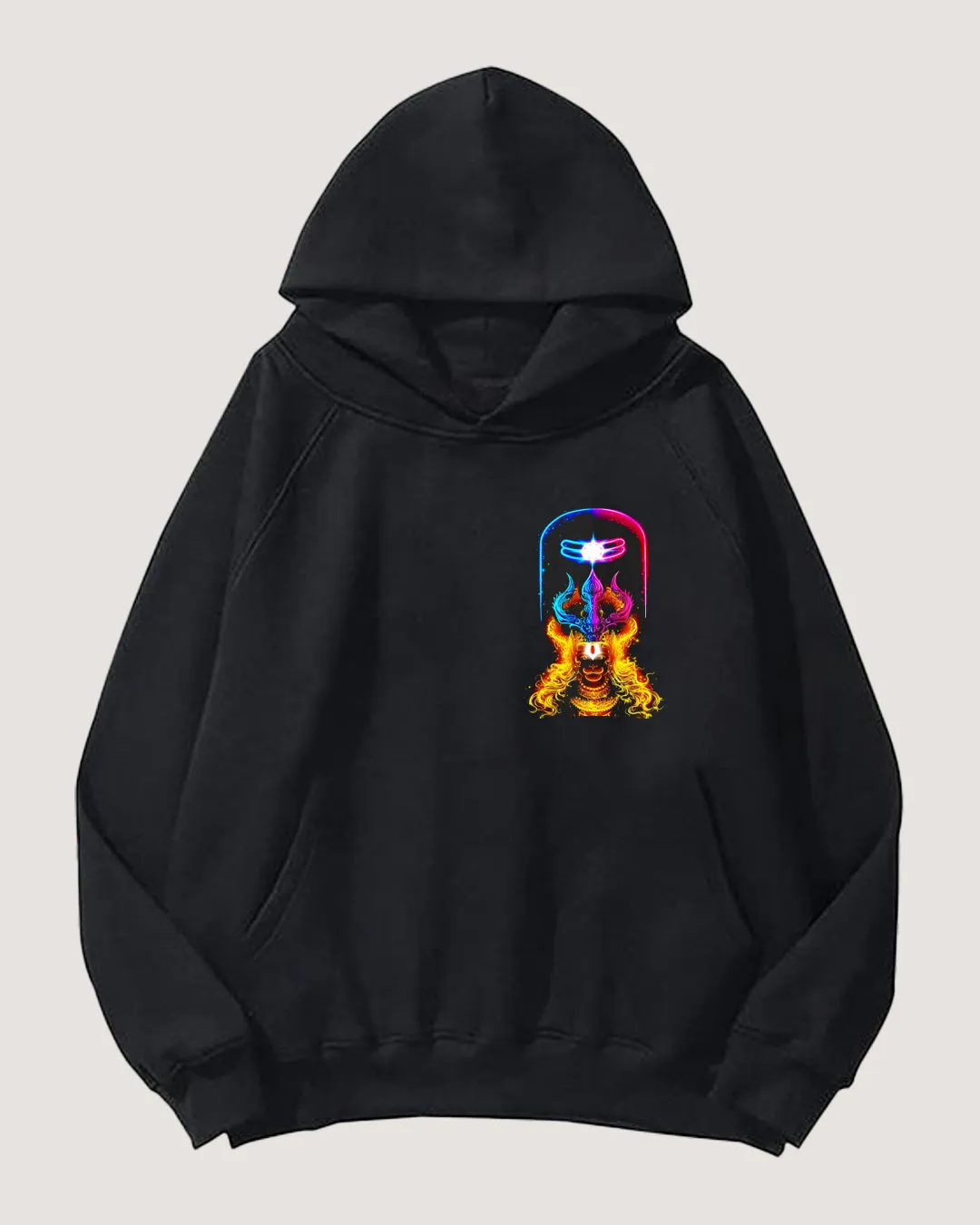 Men's Oversized Hoodie - Shiv Trishul
