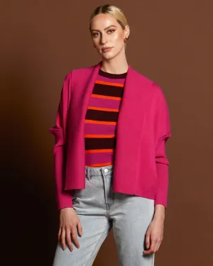 Open Knit Cardi Magenta