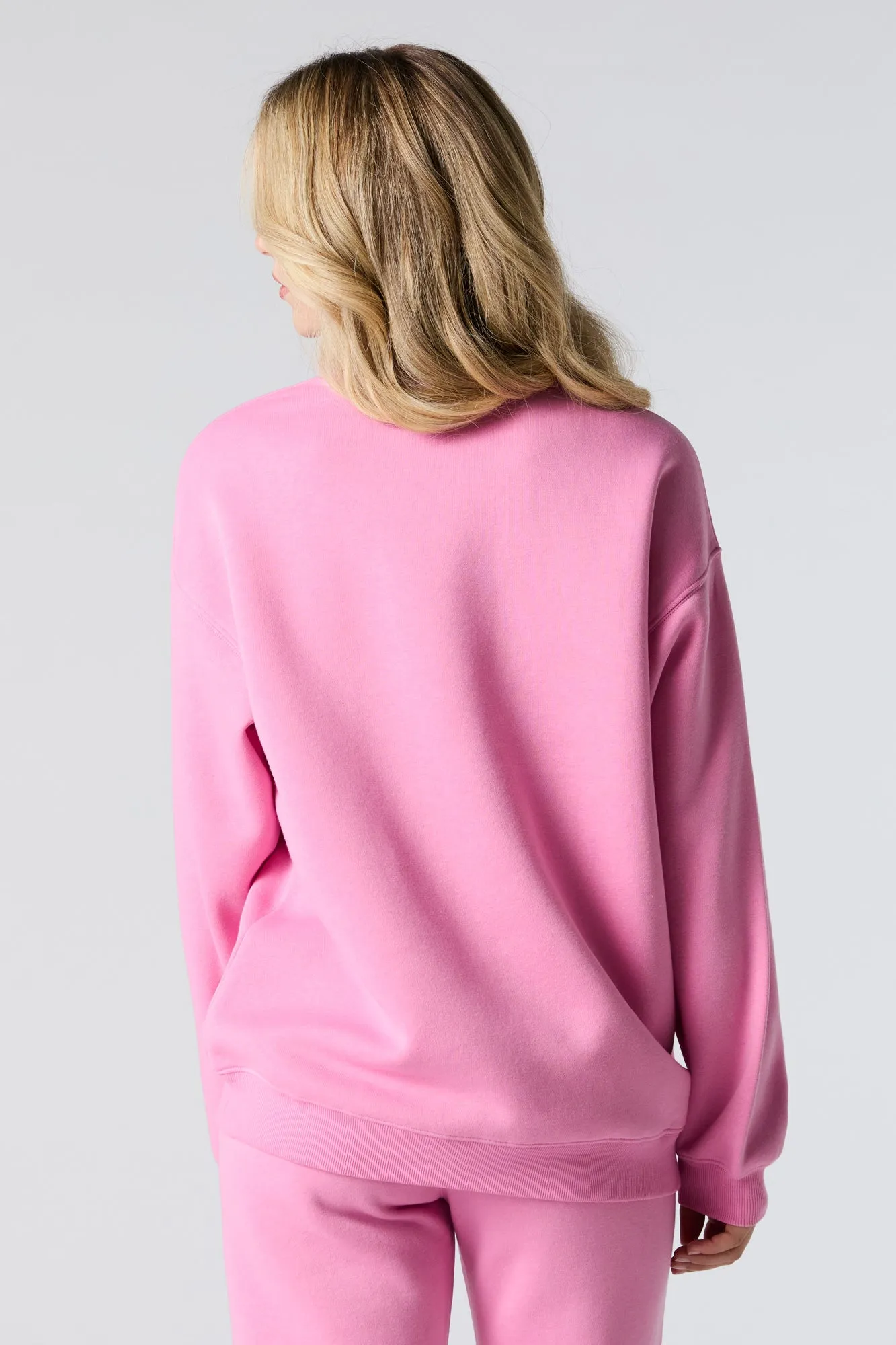 Oversized Graphic Fleece Sweatshirt