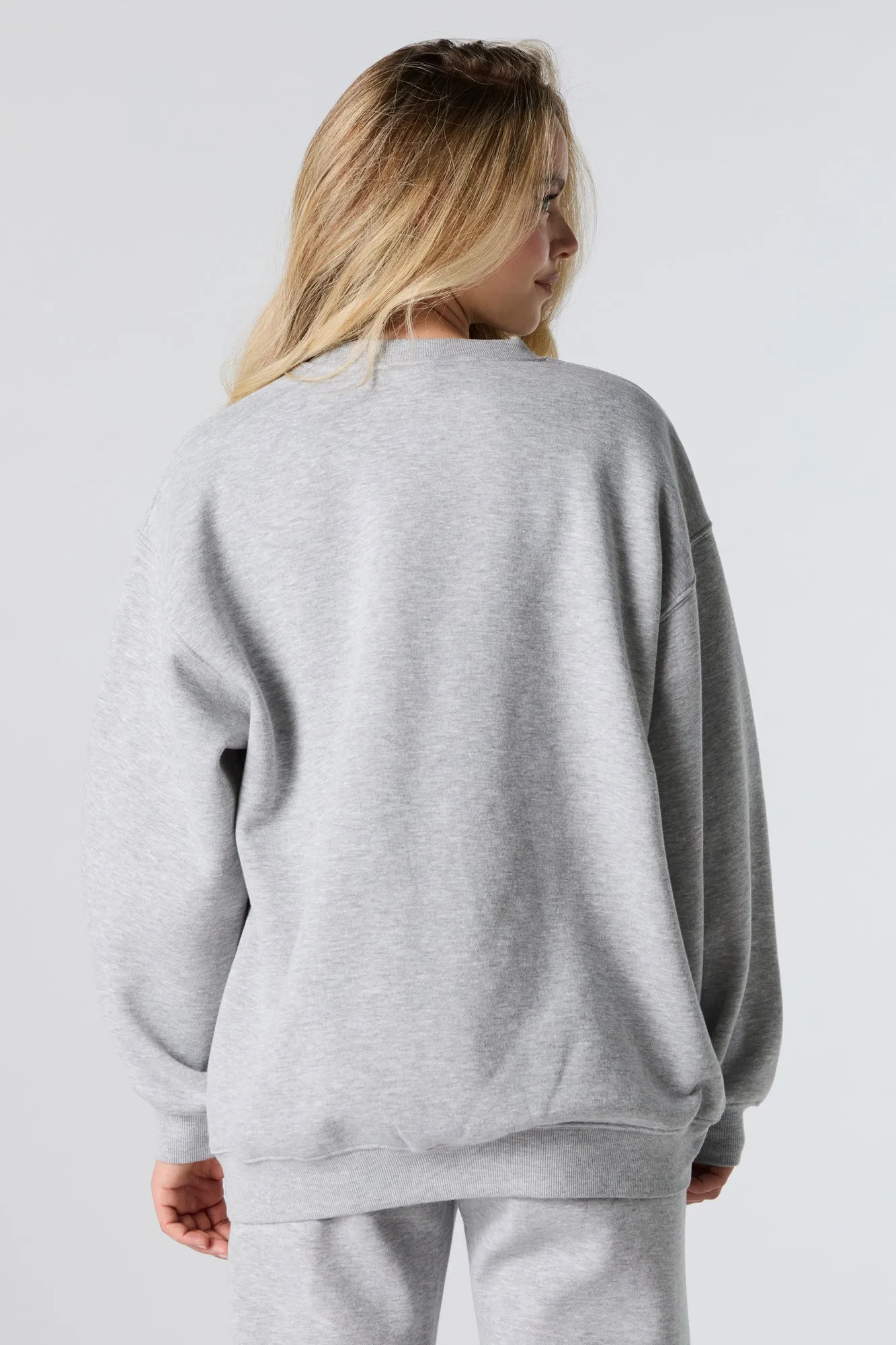 Oversized Graphic Fleece Sweatshirt