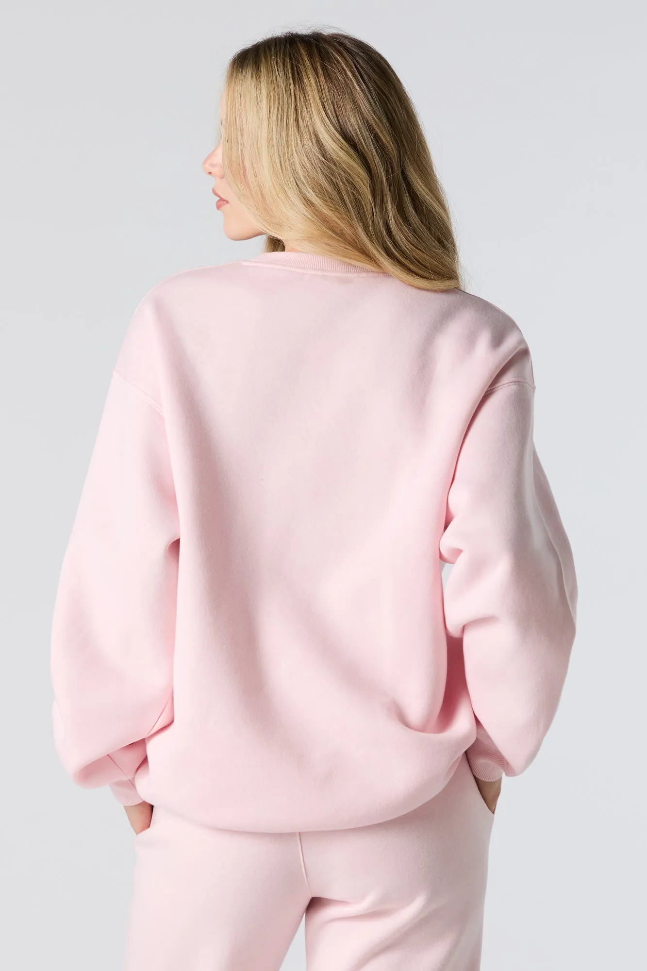 Oversized Graphic Fleece Sweatshirt