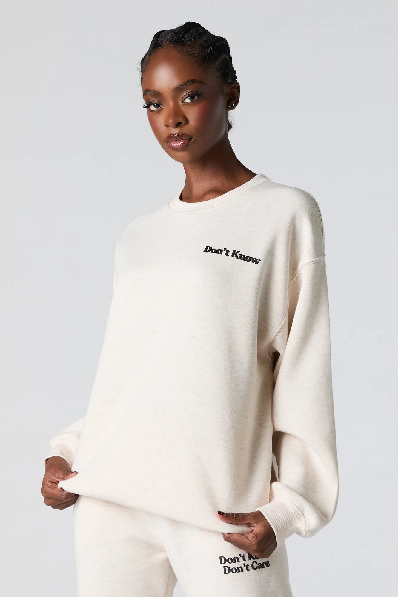 Oversized Graphic Fleece Sweatshirt