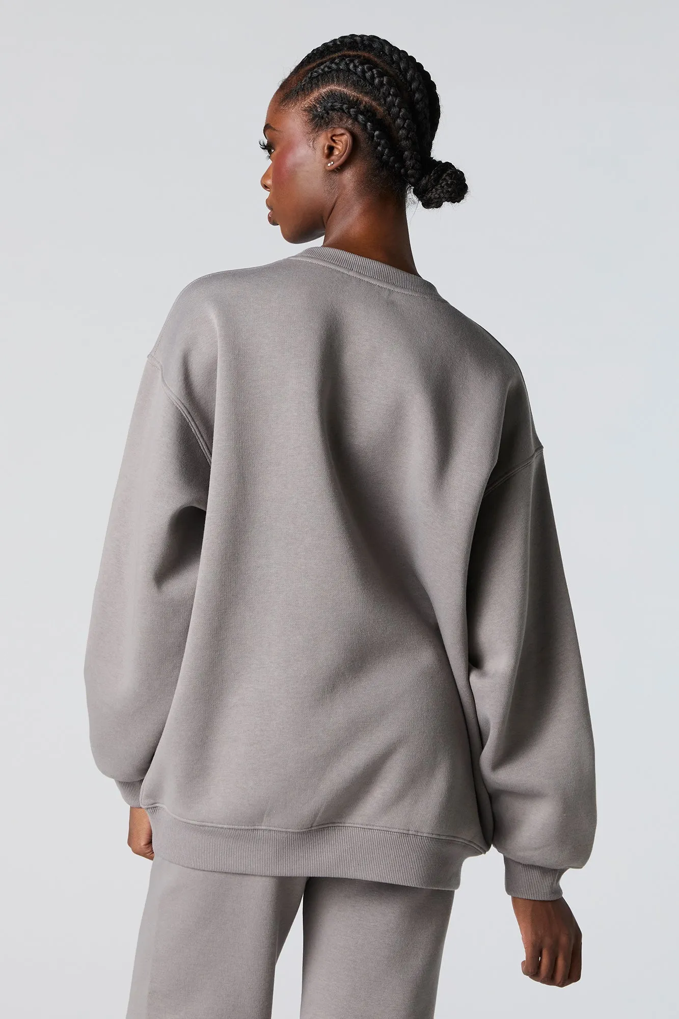 Oversized Graphic Fleece Sweatshirt
