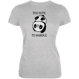 Panda Too Cute to Handle Juniors Soft T Shirt
