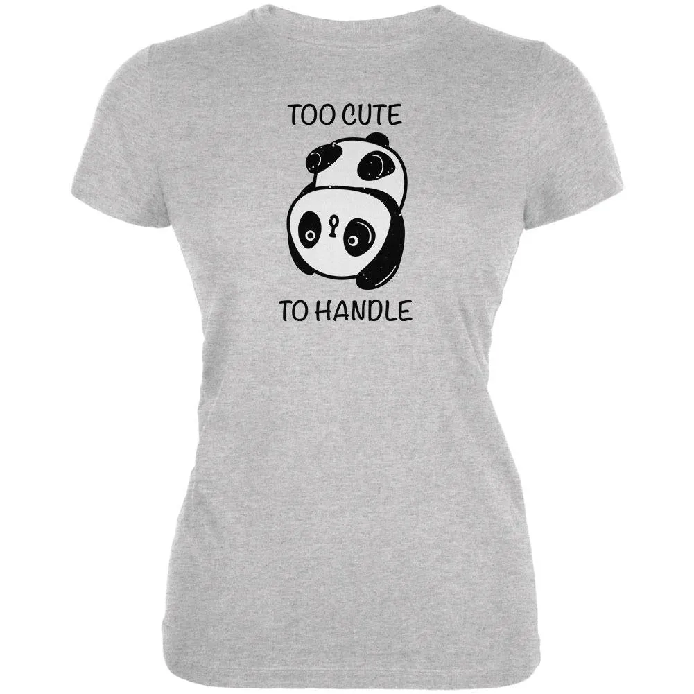 Panda Too Cute to Handle Juniors Soft T Shirt